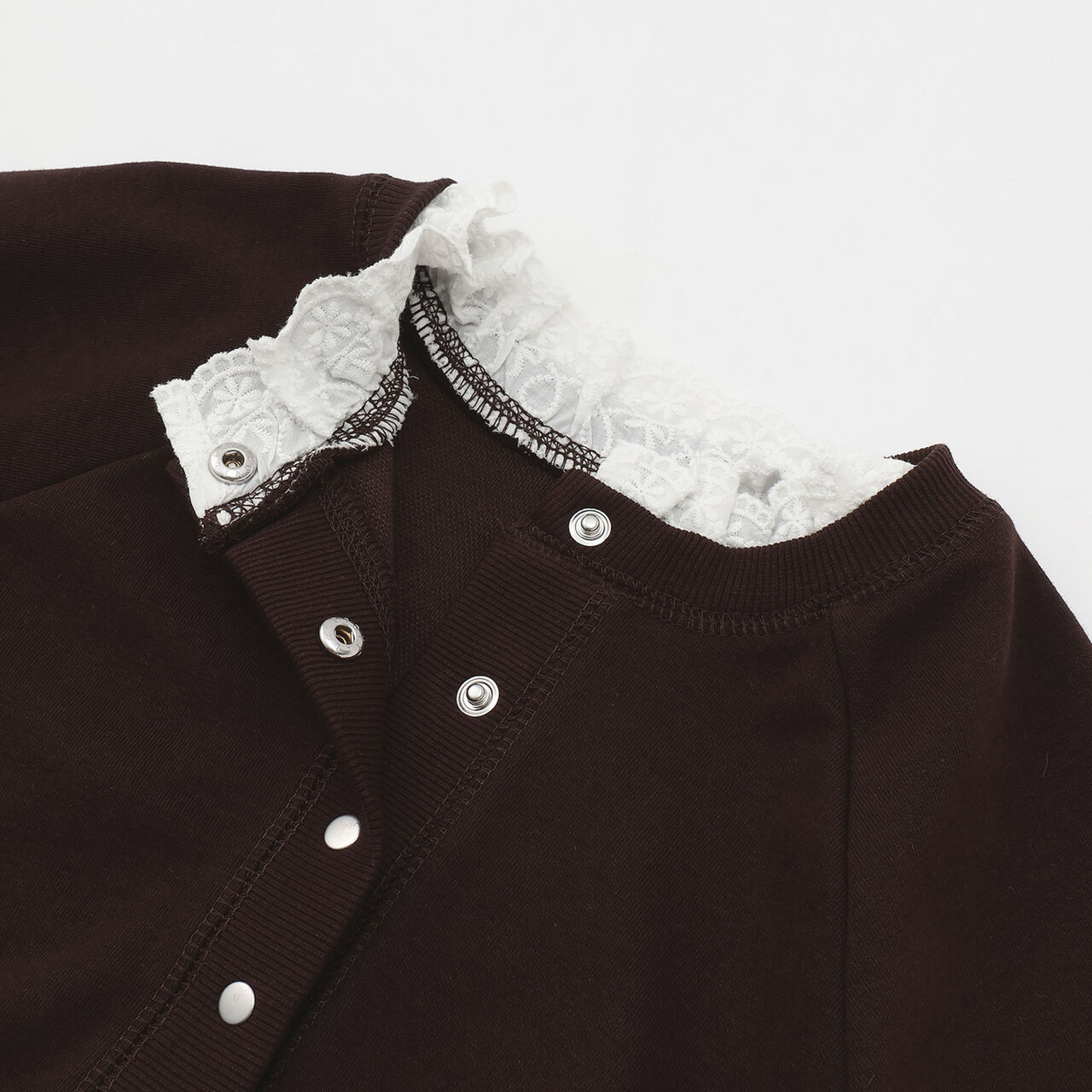 Link Lace Collar 2WAY Cut Cardigan,Top gray, large image number 13