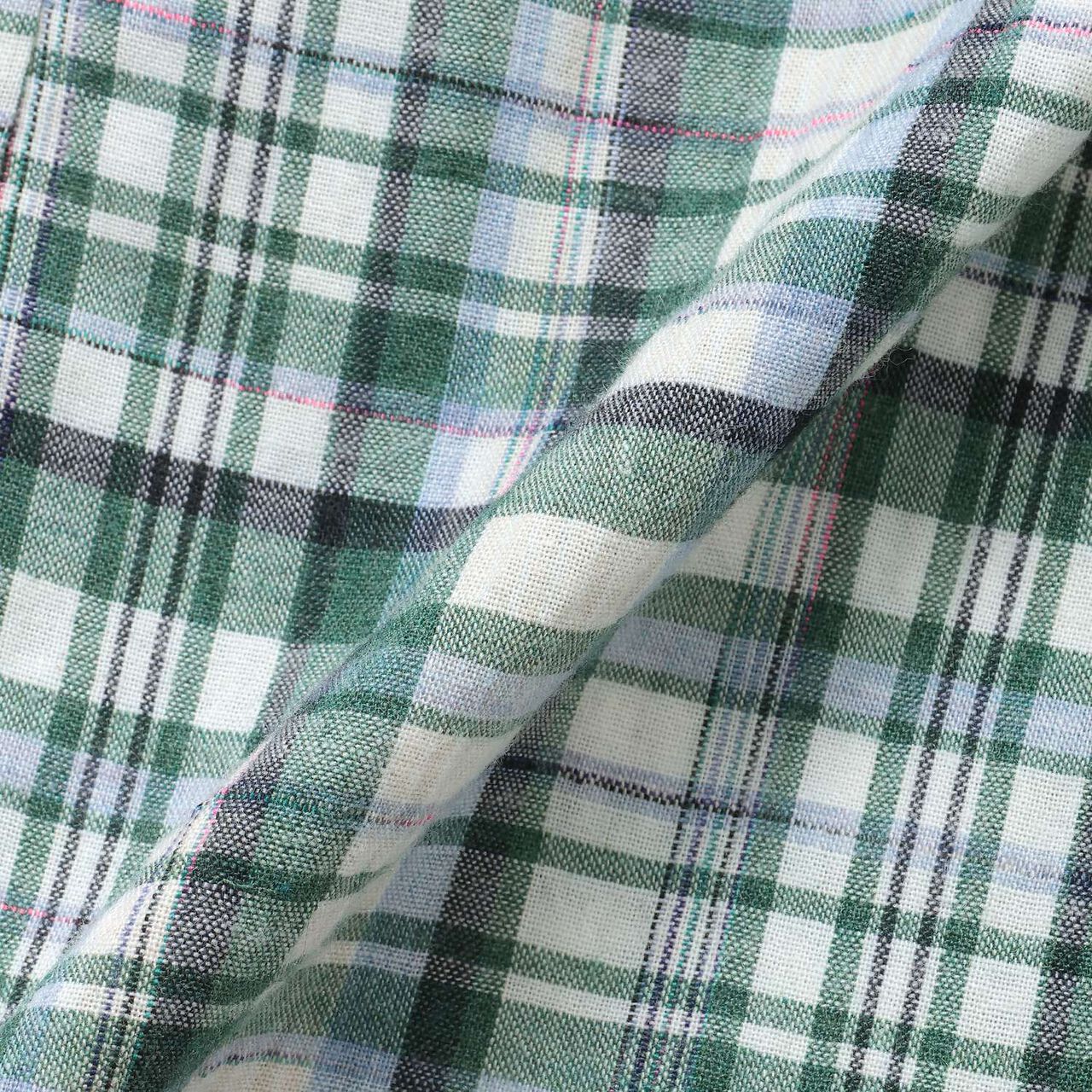 Train One-Point Checkered Short-Sleeve Shirt,Red, large image number 7