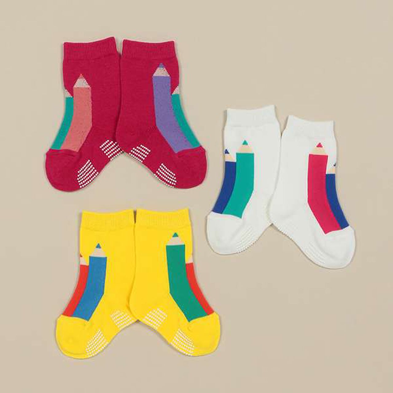 Pencil Crew Socks [Made in Japan],Off white, large image number 6