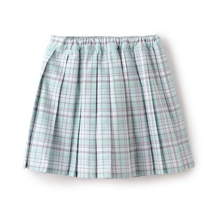 Check Pleated Skirt with Pocket,Mint, medium image number 1