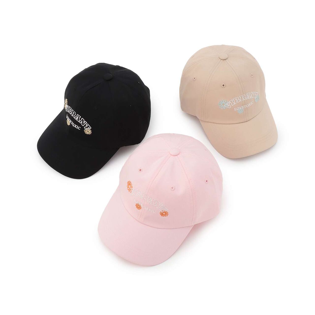 Flower Embroidery Cap,Beige, large image number 5