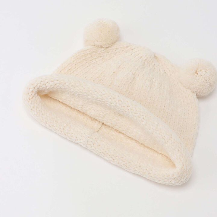 Organic Chenille Yarn Hat [Made in Japan],Pearl white, medium image number 3