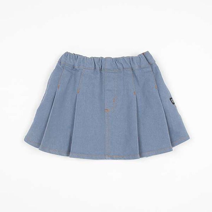 [Link] Non-Fading Denim-Look Skirt (Kids),Blue, medium image number 0