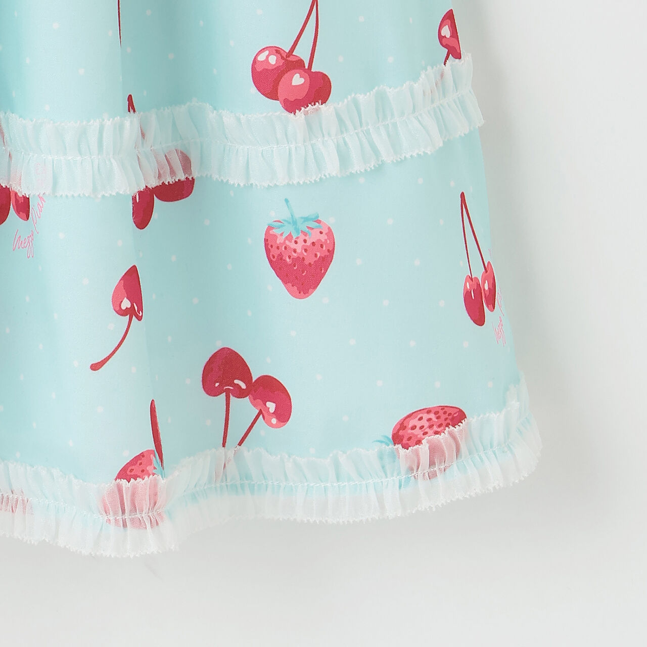 Strawberry Cherry Polka Dot Camisole Dress,Off white, large image number 6