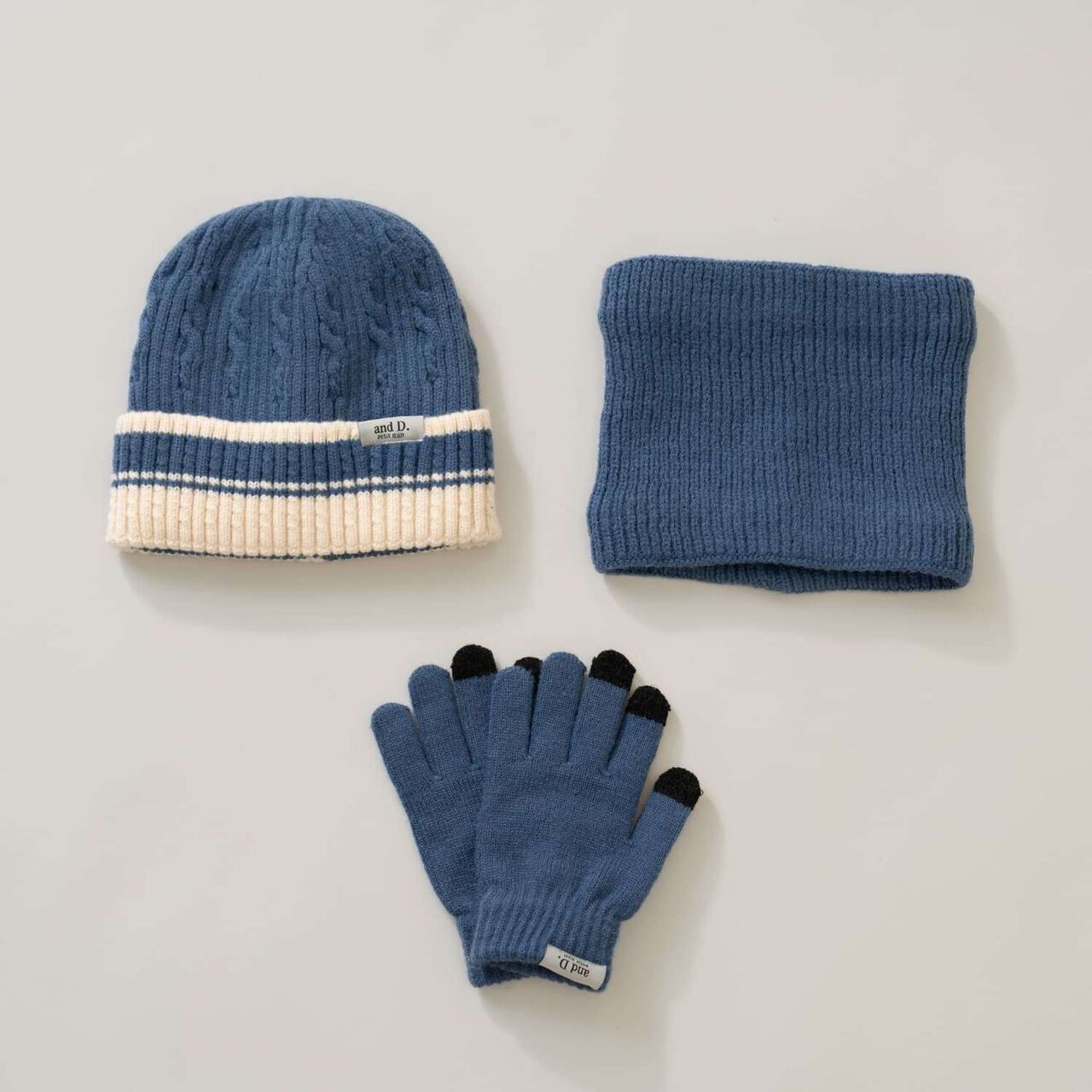 Knitwear Goods Set / Neck Warmer / Gloves / Beanie,Black, large image number 4