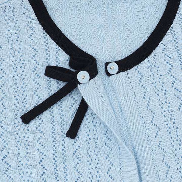 Lace Knit Cardigan + T-Blouse Set,Ivory, medium image number 8