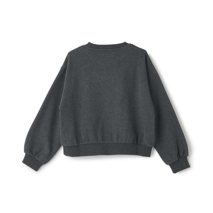 Sparkling Ribbon & Logo Sweatshirt,Charcoal gray, medium image number 4