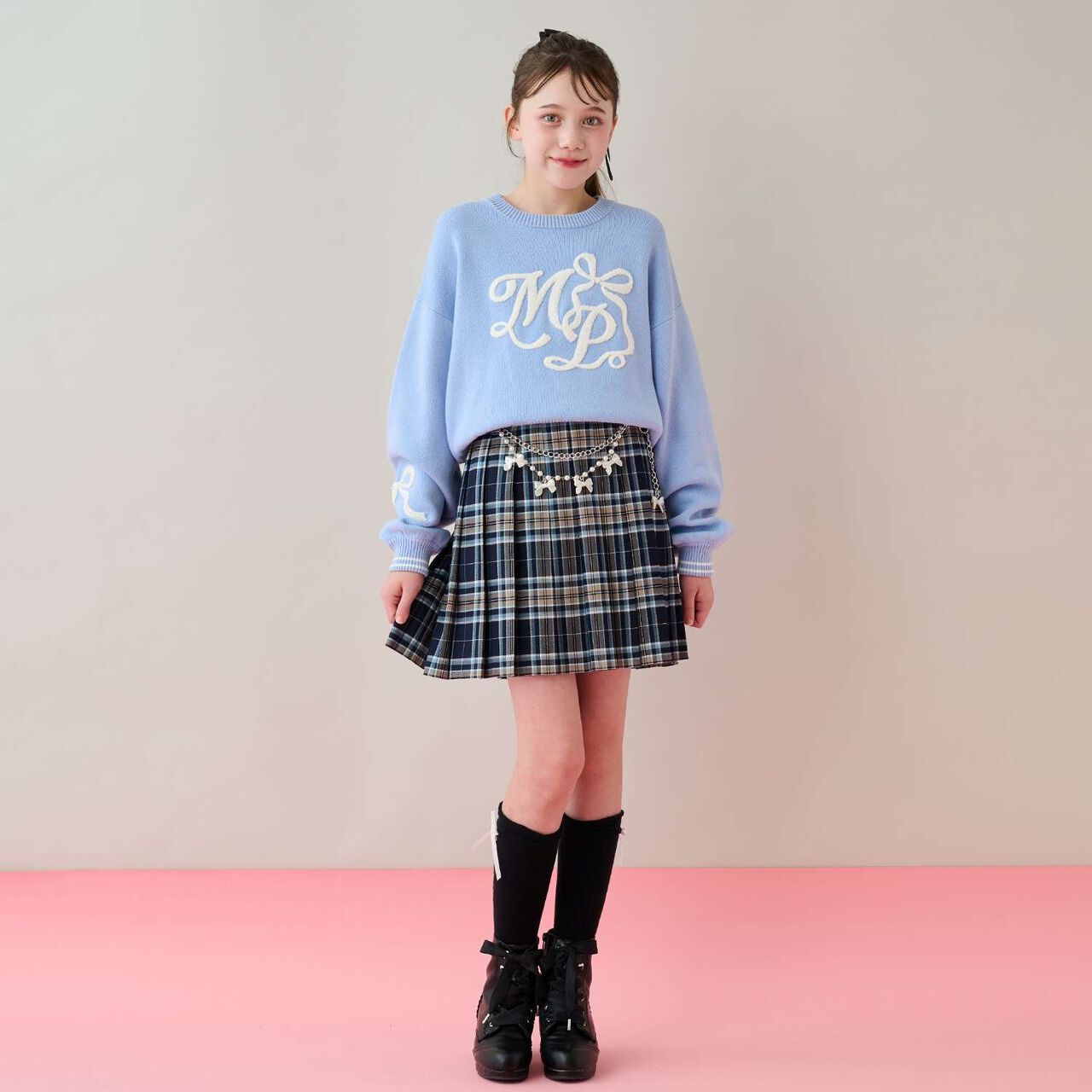 Logo Jacquard Embroidery Knitwear,Light blue, large image number 12