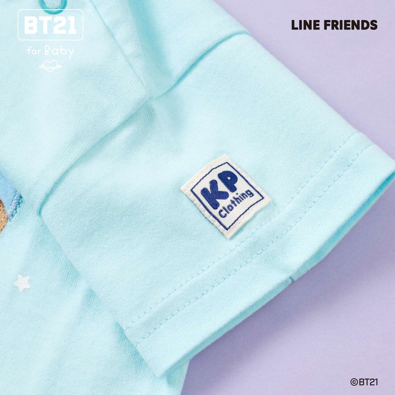 [BT21] Appliqu&eacute; Short Sleeve T-Shirt,Blue, large image number 12