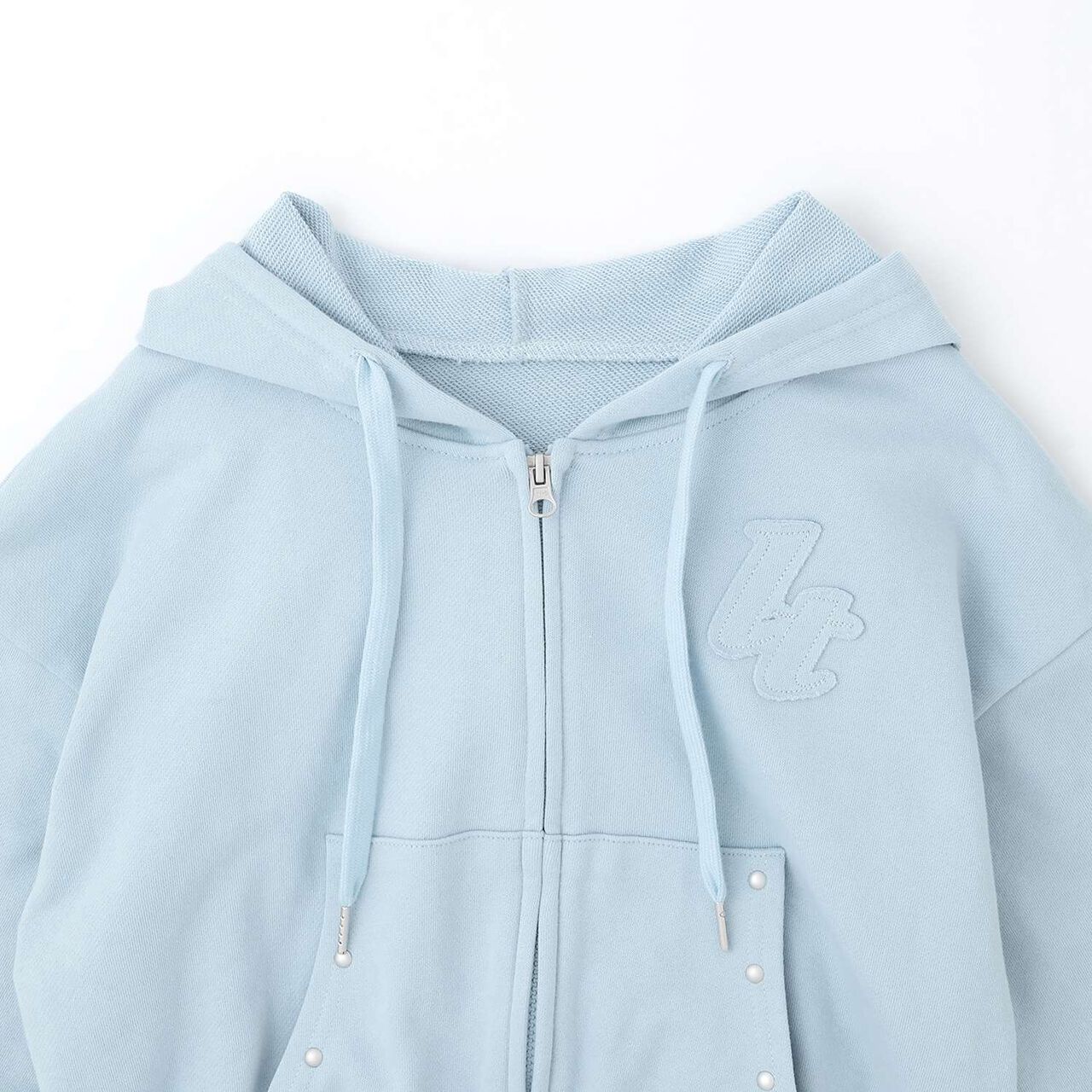 [LTXC/100% Cotton/Set Available] Studded Zip Parka,Black, large image number 12