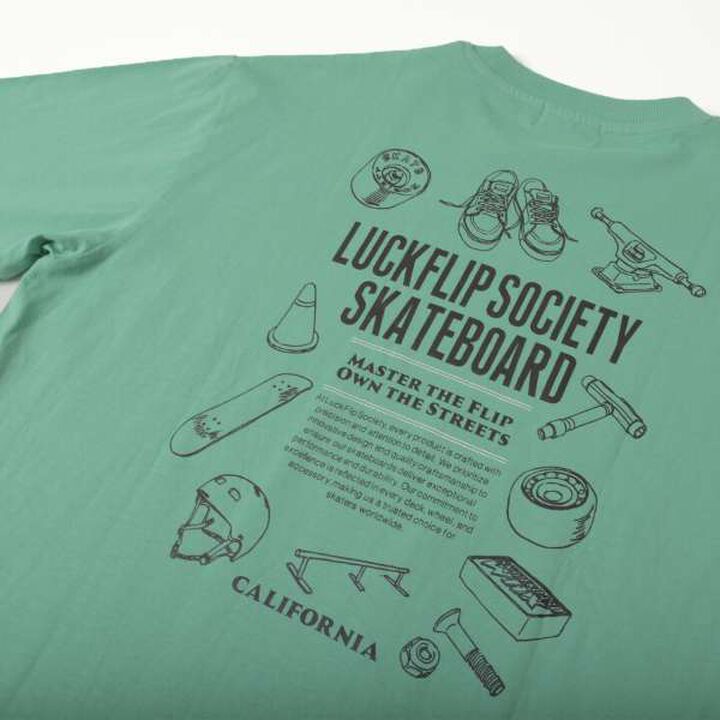 Skateboard Tool Print Big Long-Sleeve T-Shirt,Black, medium image number 4