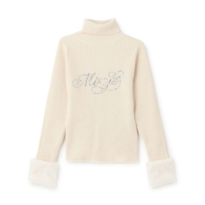 Fur Sleeve Knit Pullover,, medium