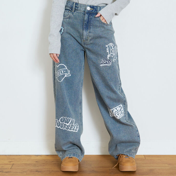 [LTXC] Patch Design Denim Pants,Gray, medium image number 1