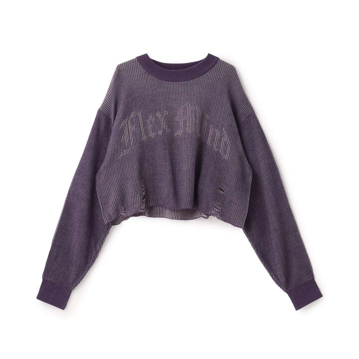[LTXC] Logo Vintage Cropped Knitwear,Purple, medium image number 7