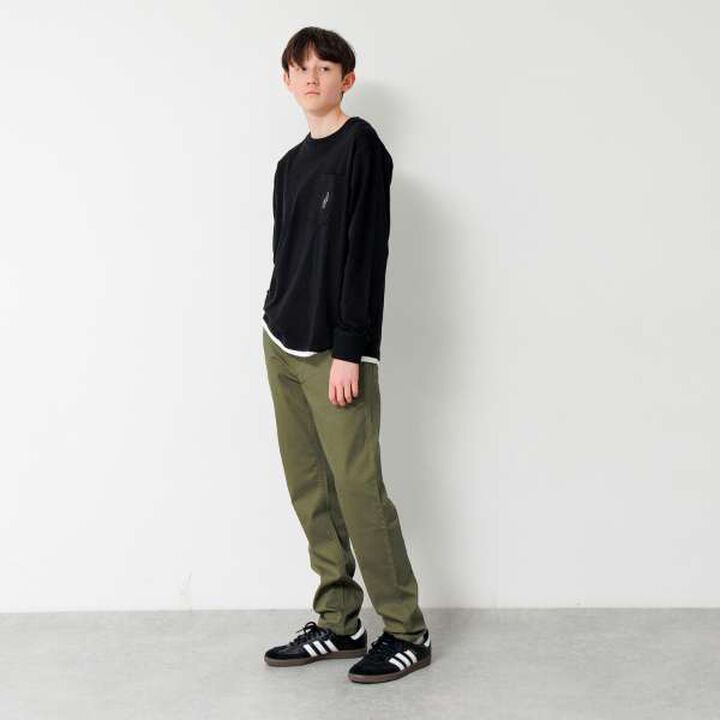 Cotton-Poly Stretch Twill Slim Pants,Beige, medium image number 1