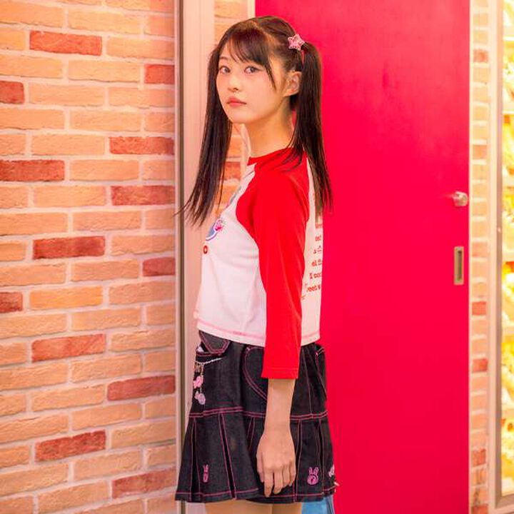 Reissued ♪ Color-Blocked 3/4 Sleeve Raglan T-Shirt,Red, medium image number 10