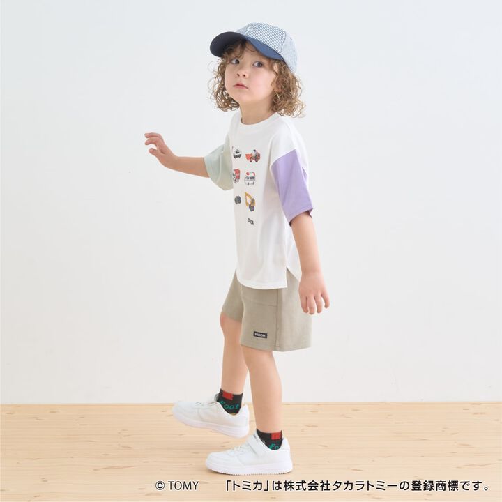 [TOMICA] Stain Resistant Quick-Dry UV Kaiteki Tenjiku Color-Blocked T-Shirt,Pearl white, medium image number 14