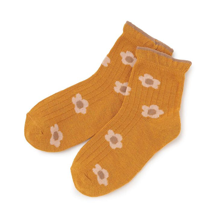 Flower All-Over Pattern Crew Socks [Kids Girls],Pink, medium image number 4