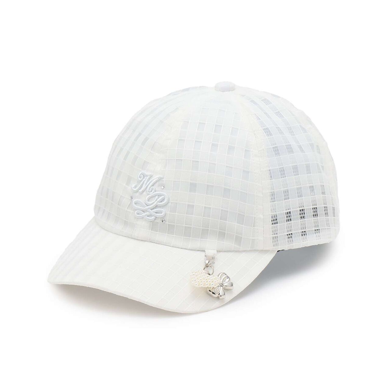 Sheer Cap with Charm Attachment,White, large image number 8