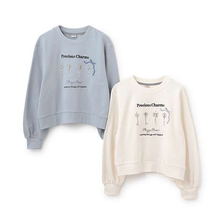 Charming Motif Sweatshirt,Off white, medium image number 7