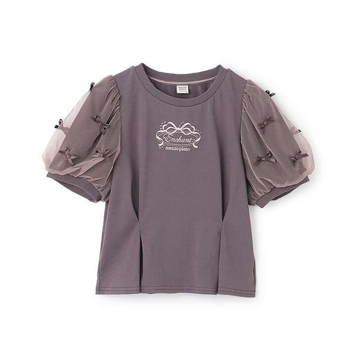 [Cool Touch] Mixed Material Tuck T-Shirt,Pink, medium image number 10