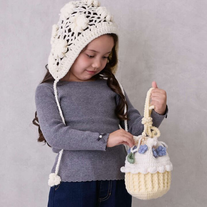 Knit Cake Small Shoulder Bag,Red, medium image number 1