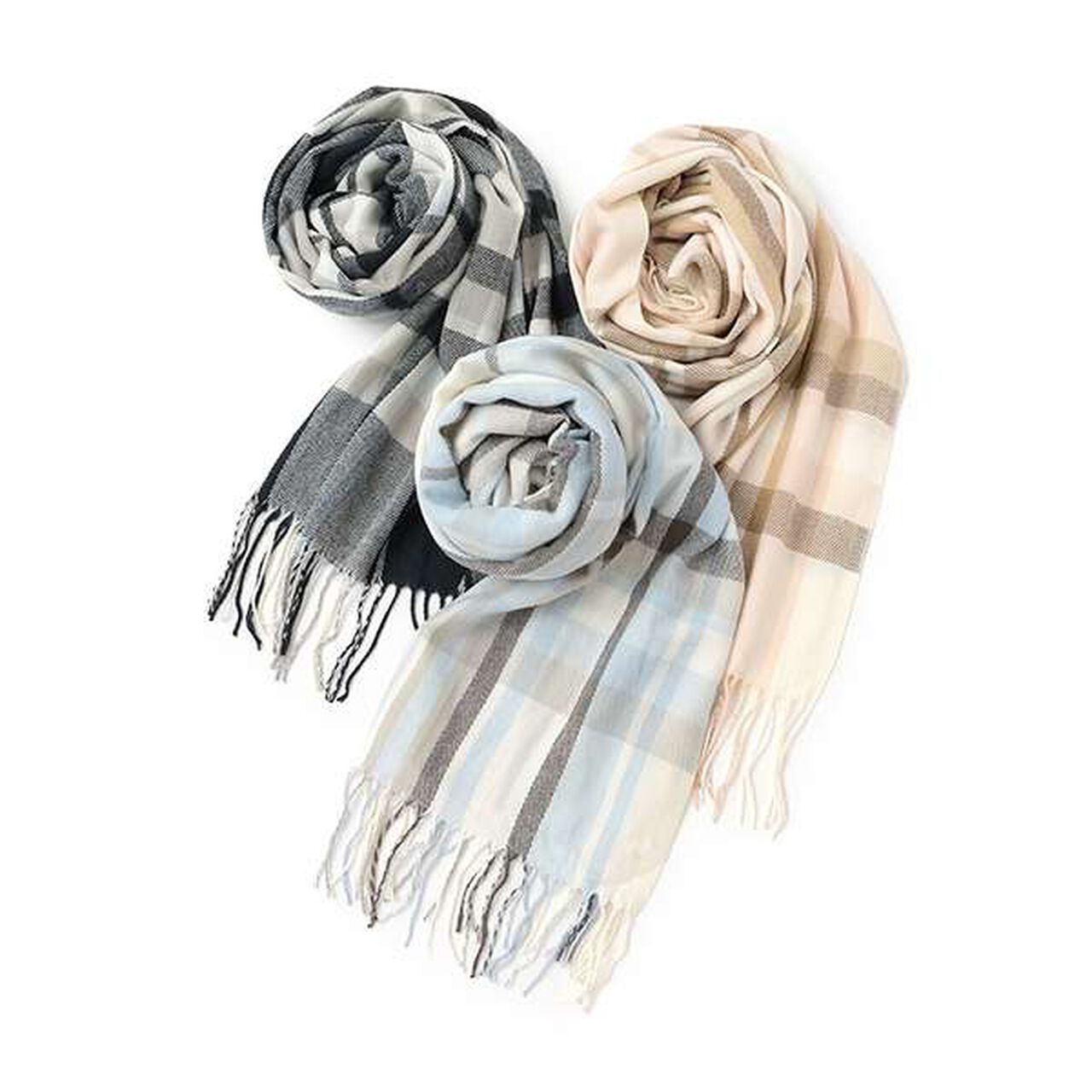 Plaid Scarf,Sax blue, large image number 3