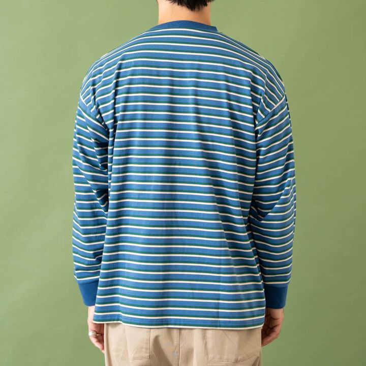 [Matching with Dad Outfit] Assorted Stripe Wide Long Sleeve T-Shirt,Black, medium image number 5