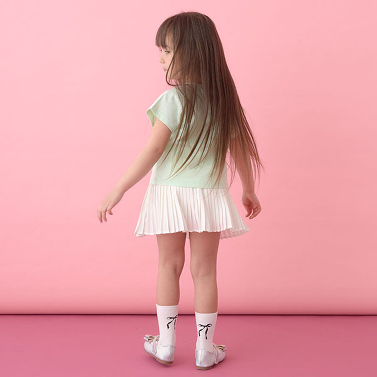 Pleated Skirt (Inner Pants Included),Off white, large image number 4