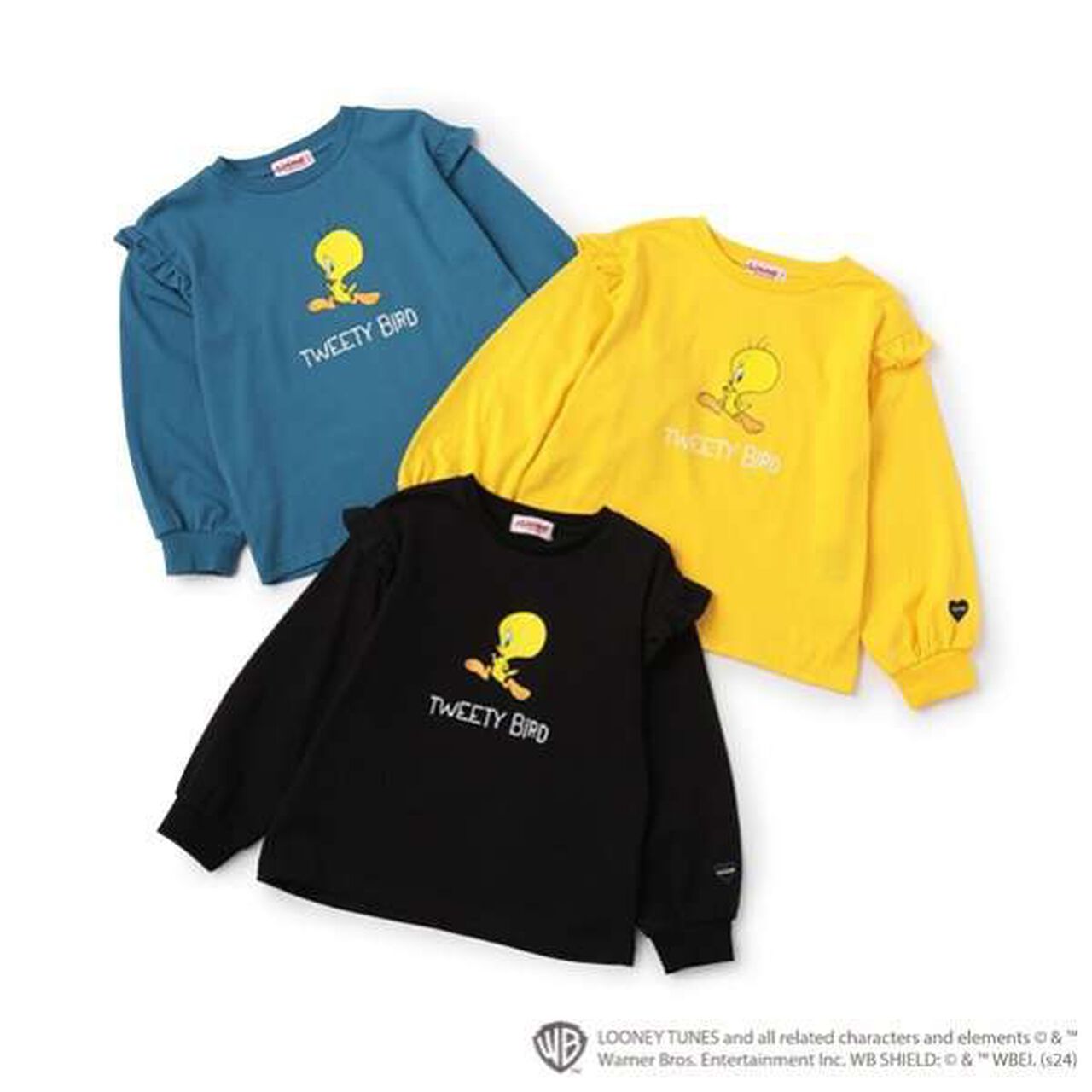[Tweety] [Anti-Stain Finish] Shoulder Frill Pullover,Yellow, large image number 15