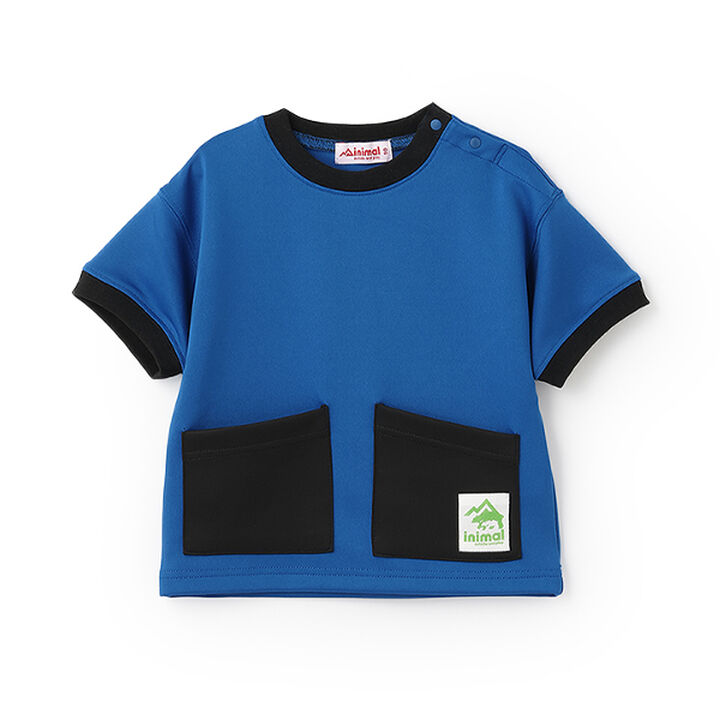 Water-Repellent Ponte Double Pocket T-Shirt,Blue, medium image number 9