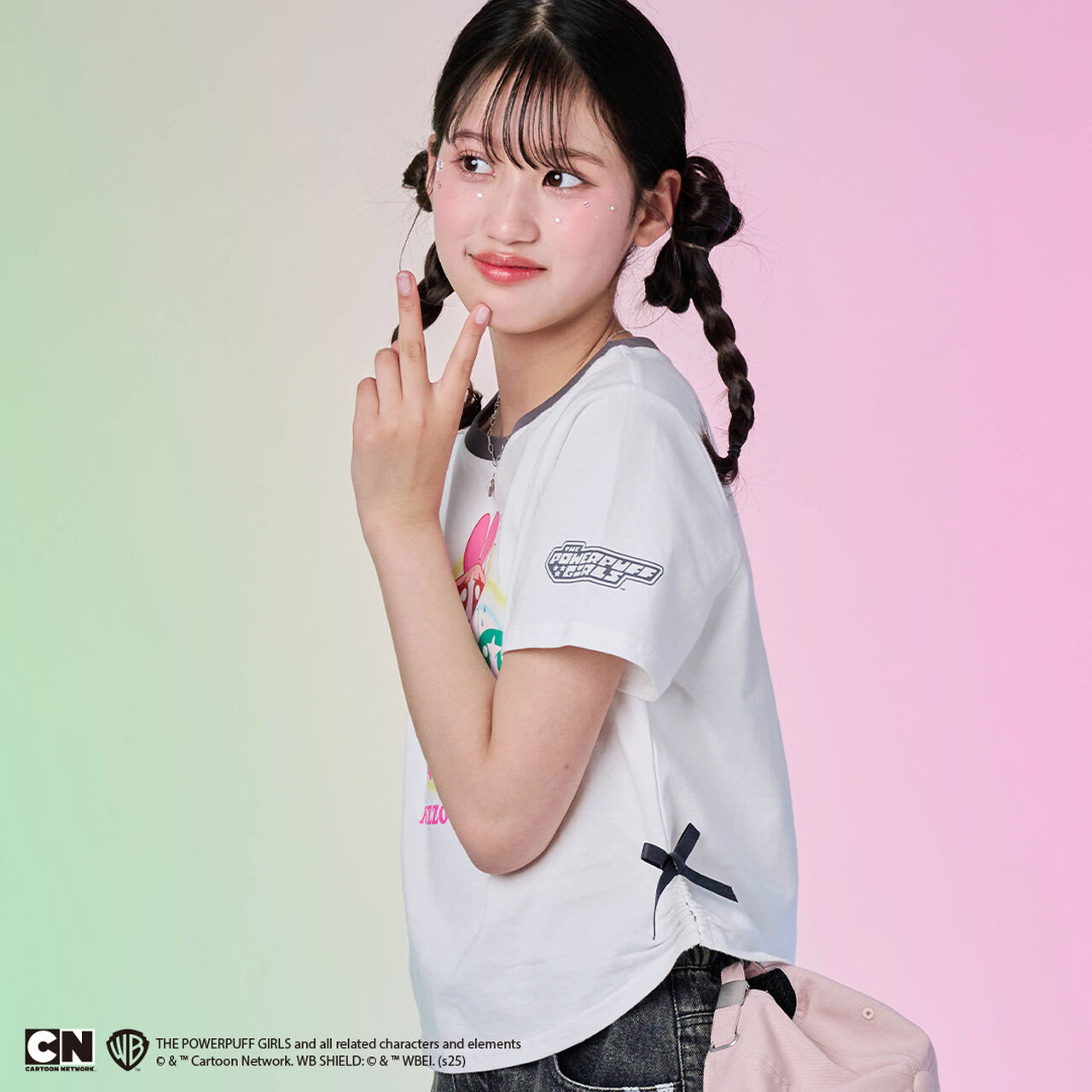 [The Powerpuff Girls] Ringer T-Shirt,Off white, large image number 9