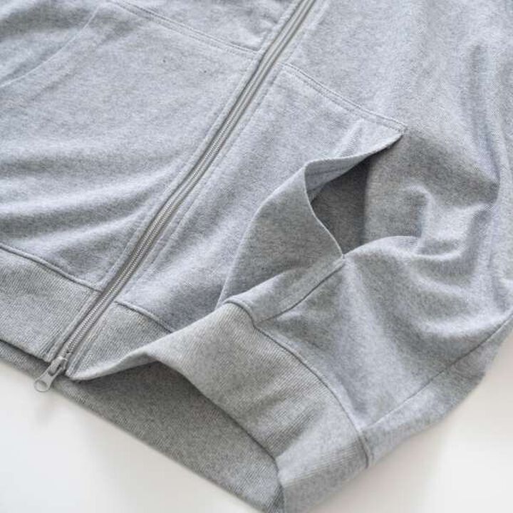 Heavyweight Jersey Zip Parka,Top gray, medium image number 5