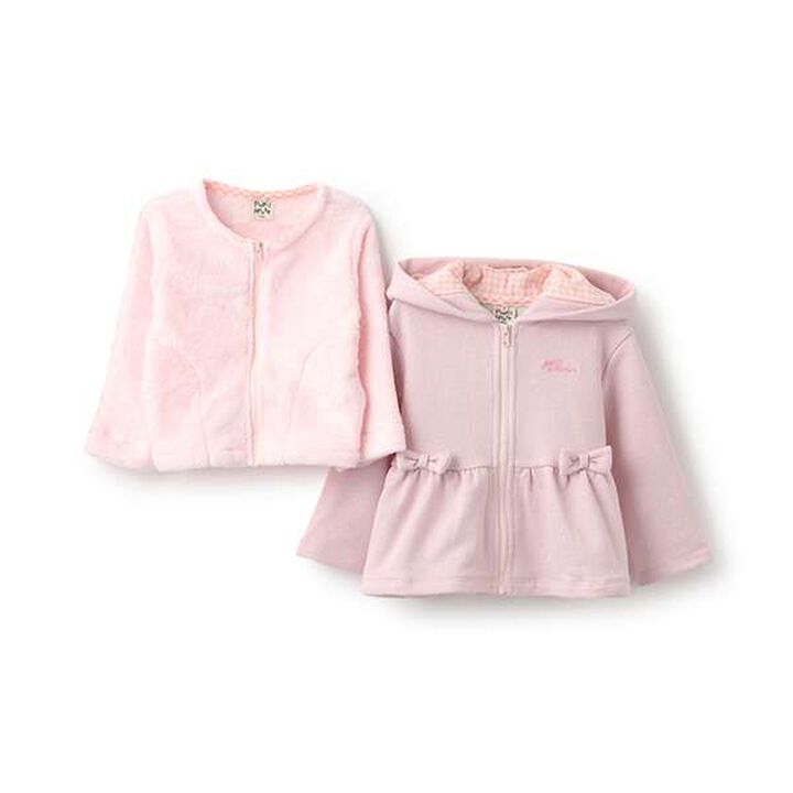 Lame Fleece 3 WAY Bomber Jacket,Light gray, medium image number 10