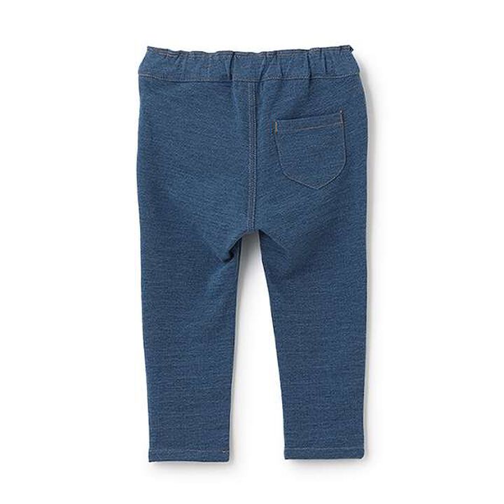 Sweets Embroidery Knit Denim Pants,Navy, medium image number 1
