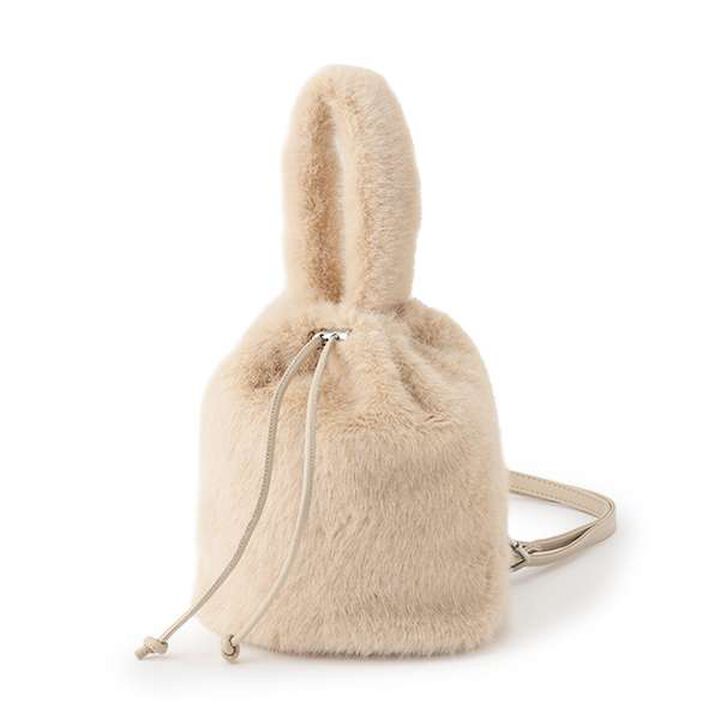 Faux Fur Shoulder Bag,Off white, medium image number 7