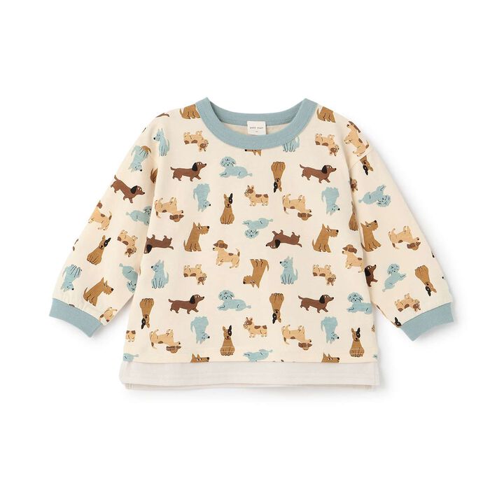[Anti-Stain Finish] All-Over Pattern Long-Sleeve T-Shirt,, medium