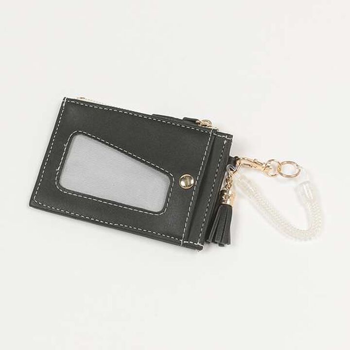Mixed Material Card Holder,Black, medium image number 1