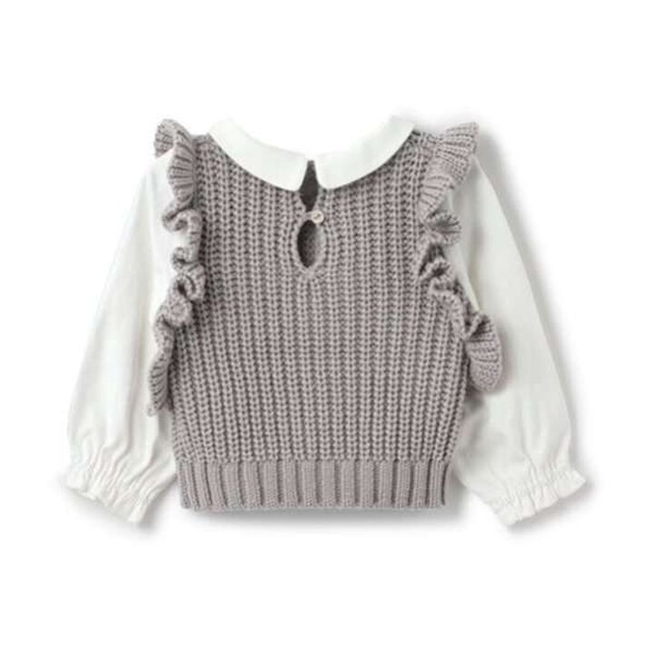 [Link] Pearl Ribbon Knit Vest (Kids Size),Black, medium image number 4