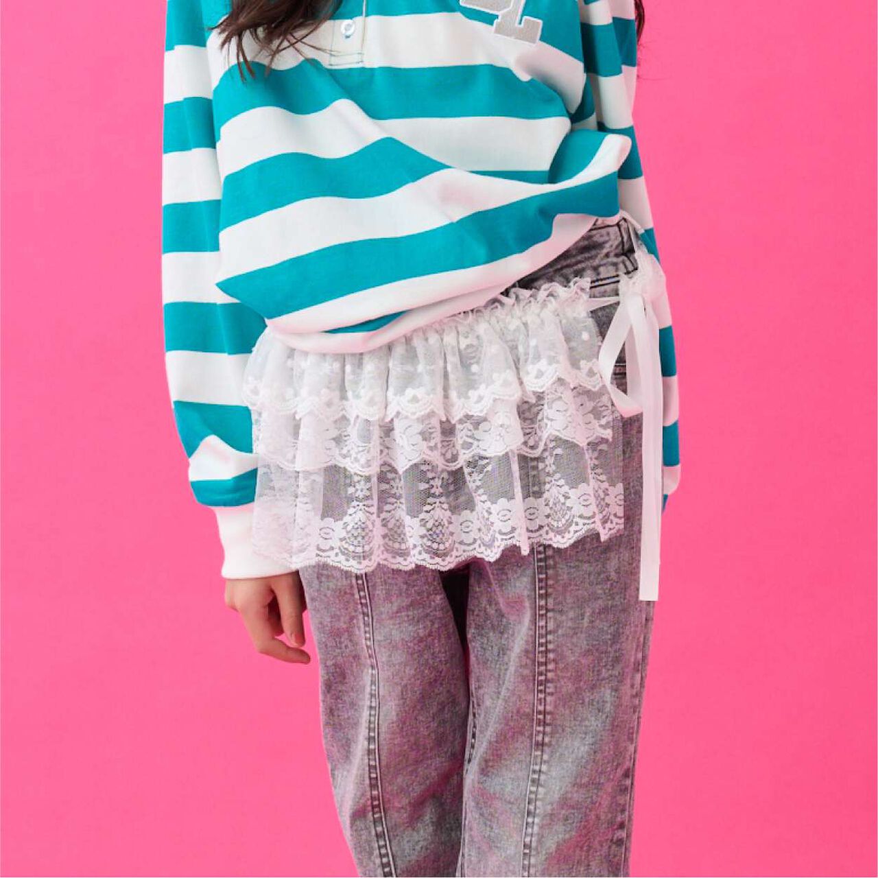 [Cuugal August Issue] Lace Mini Wrap Skirt,Off white, large image number 0