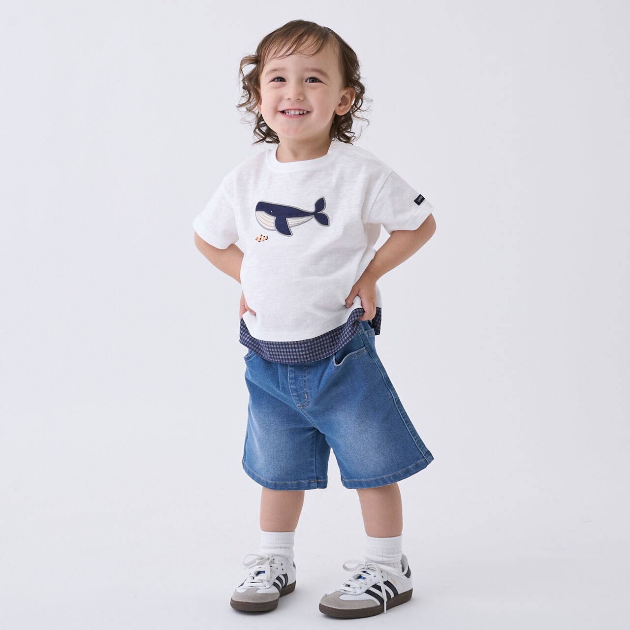 [Cool Touch] Marine Friends Appliqu&eacute; Short Sleeve T-Shirt,Golden tea, large image number 2