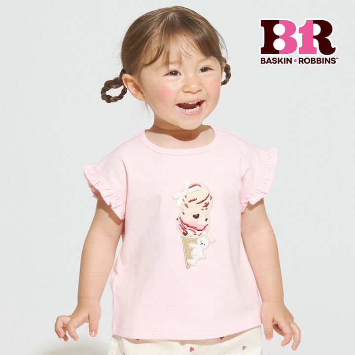 [31 Ice Cream] Cool Sensation Graphic Short Sleeve T-Shirt,Dark red, medium image number 0