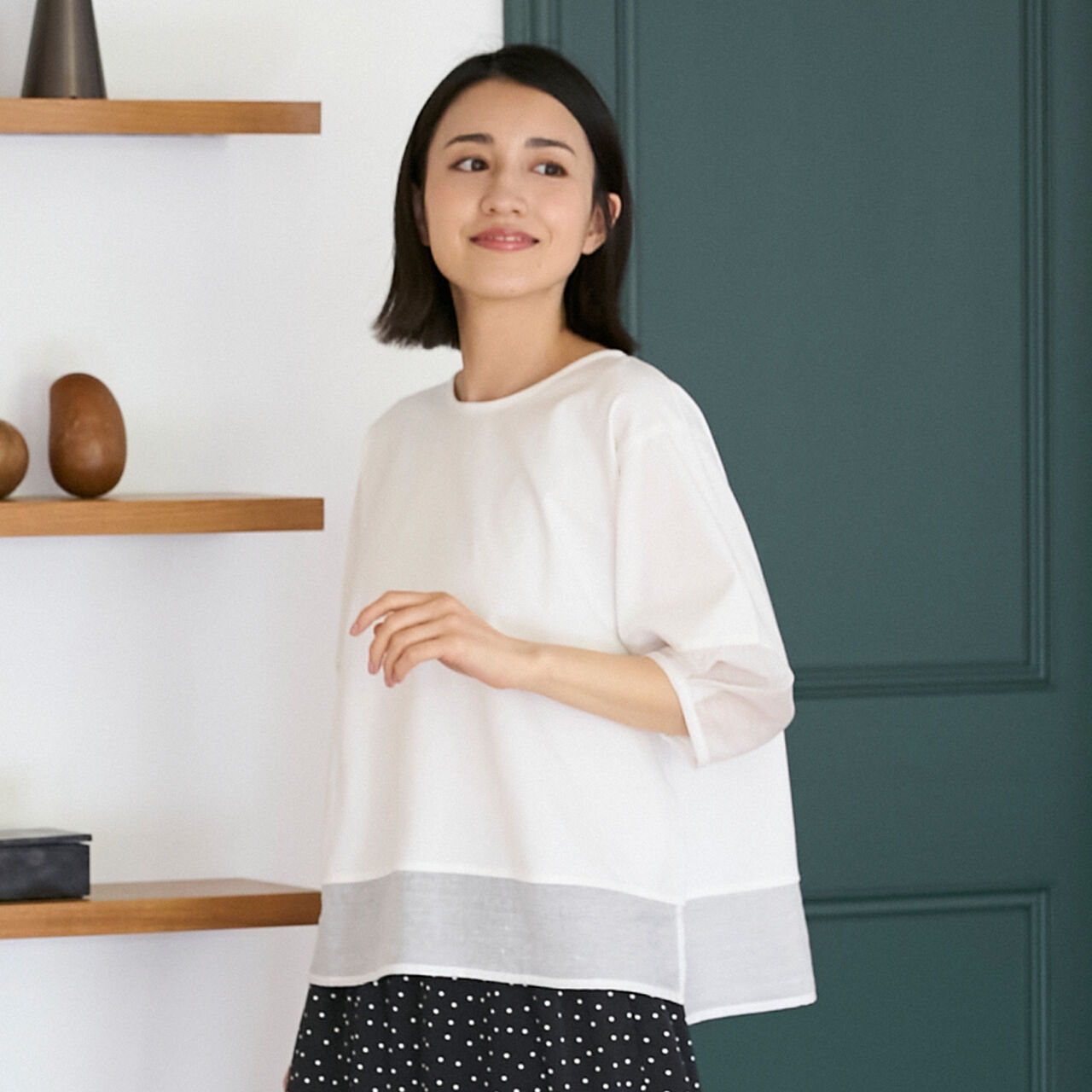 Lantern Sleeve Pullover,Turquoise, large image number 1