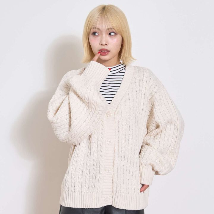 [GOOD PRICE] Cable Knit Cardigan,, medium
