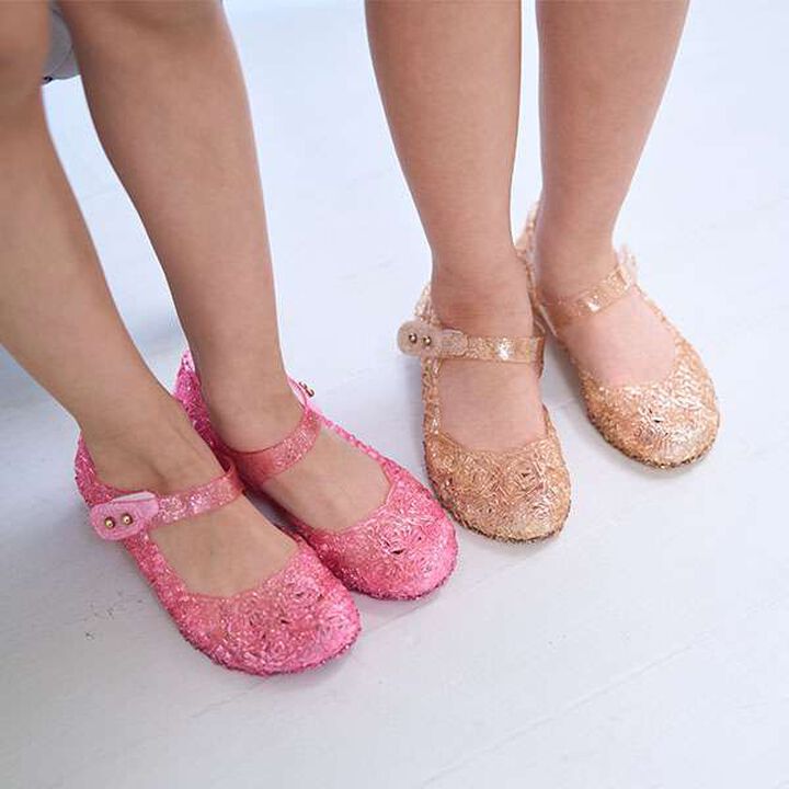 Clear Lame Rainbow One Strap Shoes,Pink, medium image number 7