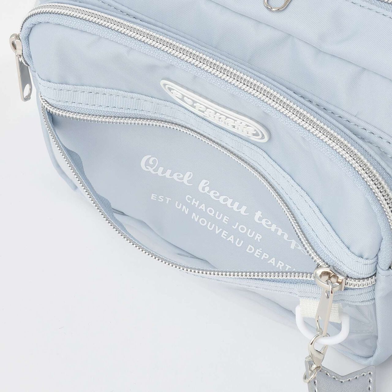 Casual Shoulder Bag with Bottle Holder,Light blue, large image number 8