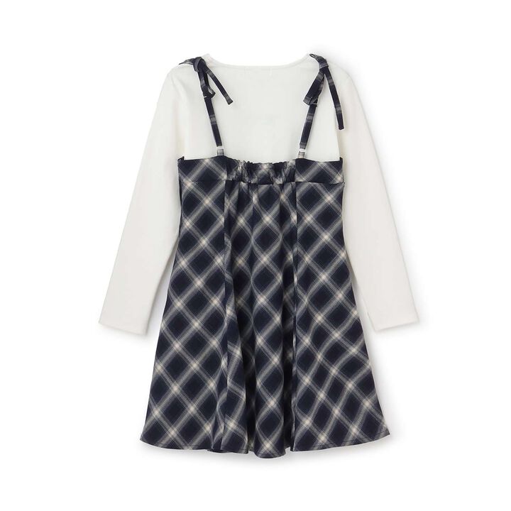 Checkered Camisole Dress Inner Set,Navy, medium image number 1