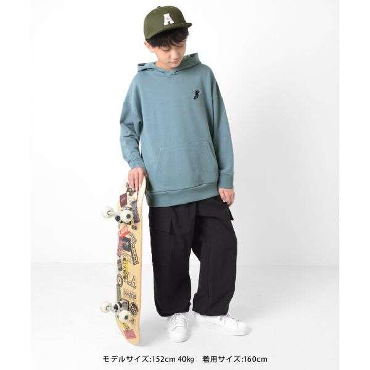 Fleece Skater Embroidery Big Parka,Milky white, medium image number 14