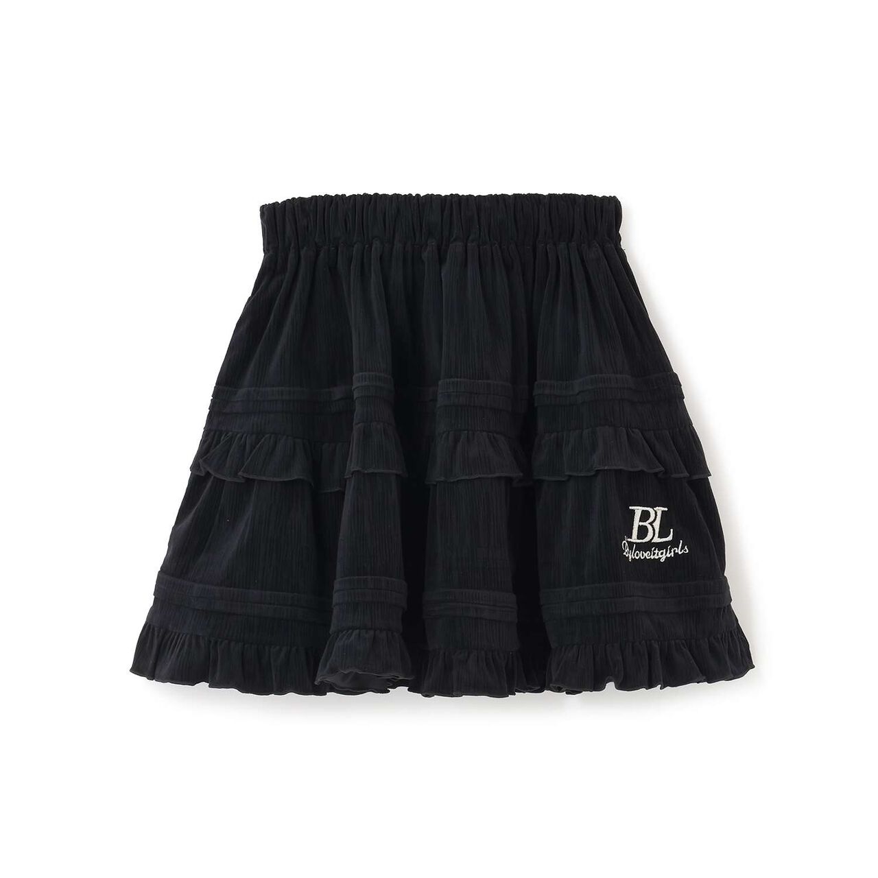 Calla Crepe Tiered Skirt,Black, large image number 0