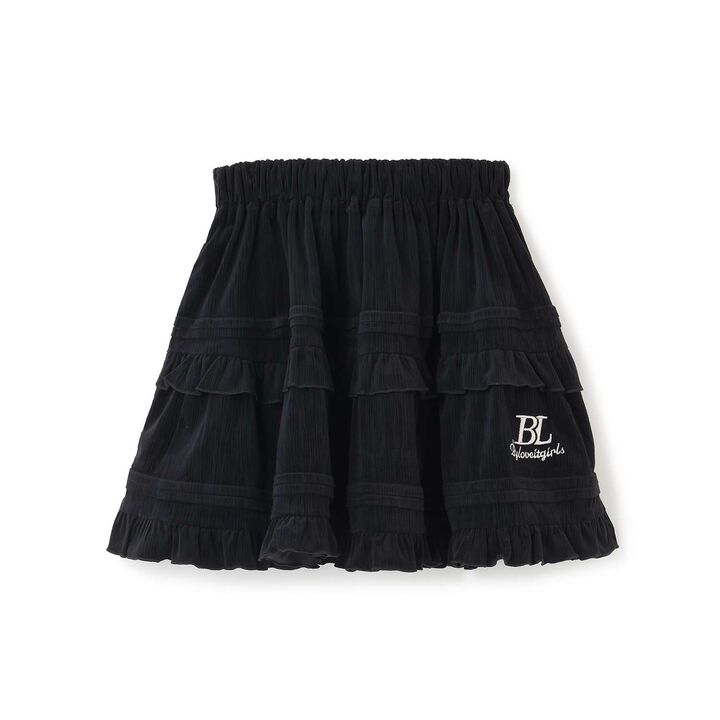 Calla Crepe Tiered Skirt,Black, medium image number 0